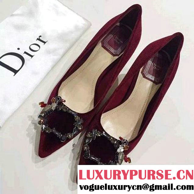 Dior Velour Pump 6 cm Burgundy Winter 2016 (GD5013-6092903 )