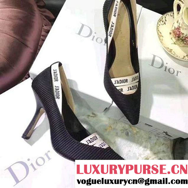 Dior Pump In Black Technical Fabric With J'ADIOR Ribbon & 9.5CM Heel 2017 (JC-7072551 )