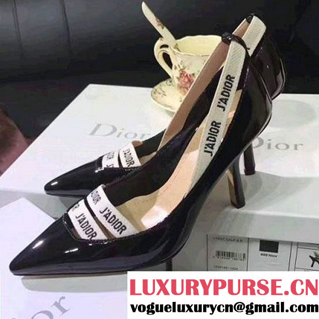 Dior Pump In Black Patent Calfskin With J'ADIOR Ribbon & 9.5CM Heel 2017 (JC-7072608 )