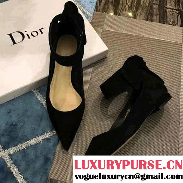 Dior Ballet Pump in Suede Calfskin with Bow Black 2018 (GD5002-8010806 )