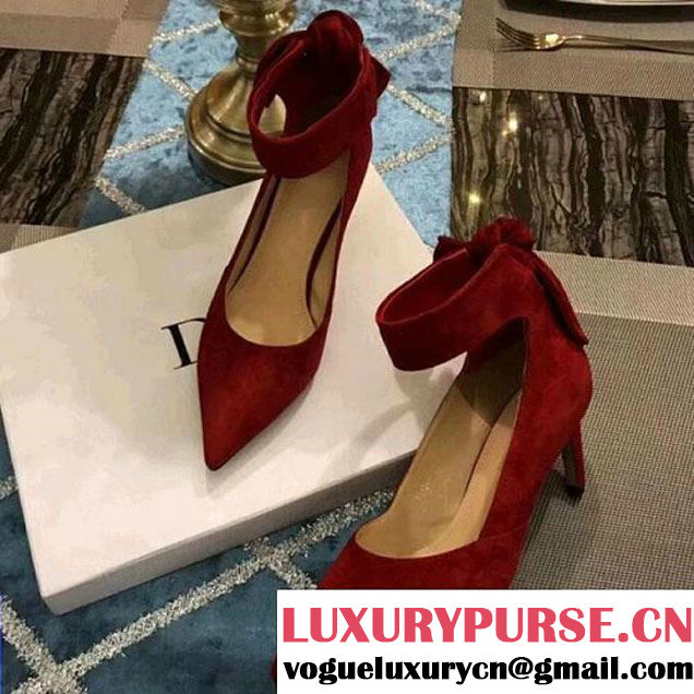 Dior High-heeled Shoe in Suede Calfskin with Bow Red 2018 (GD5002-8010805 )