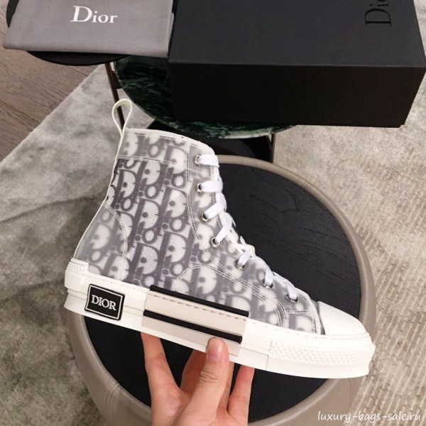 Dior x Kaws Transparent Oblique High-top Sneakers White/Grey 2019 Collection