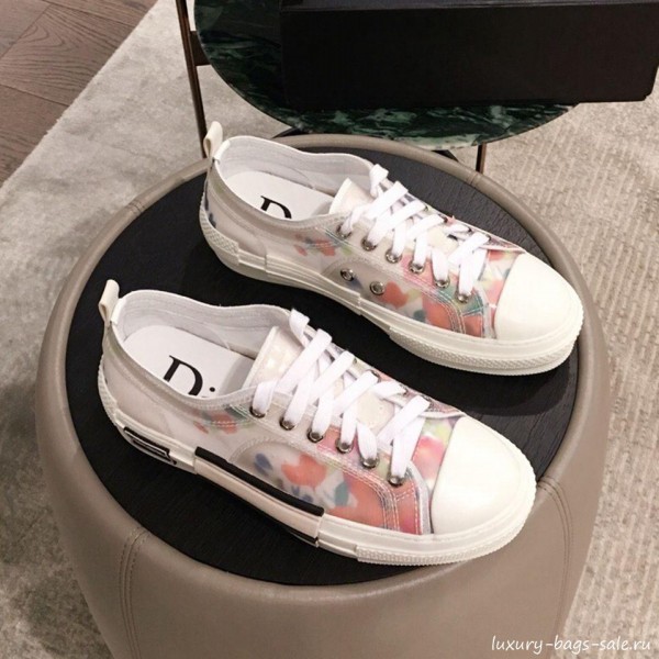 Dior x Kaws Floral Low-top Sneakers White/Pink 2019(For Women and Men) Collection