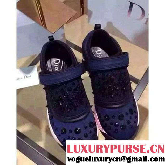 Dior Fusion Technical Fabrics Sneaker Deep Blue Adorned with Embrodery 2015 (GD4026-080416 )