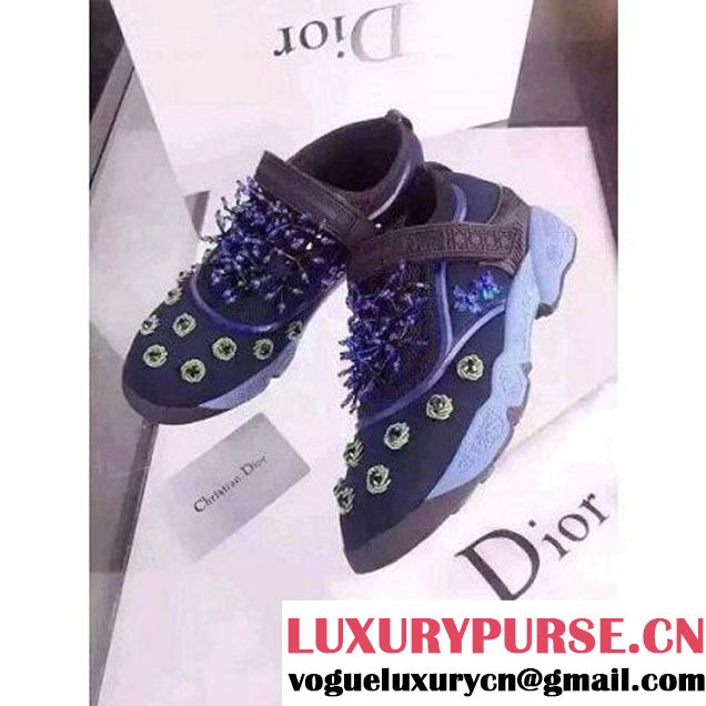 Dior Fusion Technical Fabrics Sneaker with Embrodery in Dark Blue 2015 (3a007-102134 )