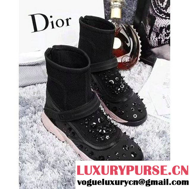 Dior Fusion Technical Fabrics High-Top Sneaker Black Cruise 2016 (1a108-110835 )