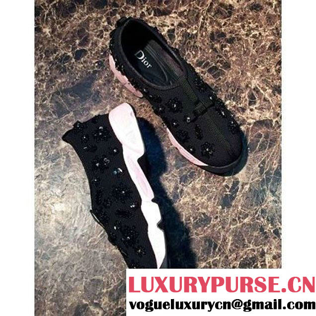 Dior Black Fusion Technical Fabrics Sneaker With Black Flowers Cruise 2016 (GD1066-6042139 )