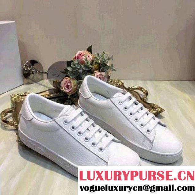 Dior White Crinkled Lambskin Leather Sneakers Cruise 2017 (GD066-7032059 )