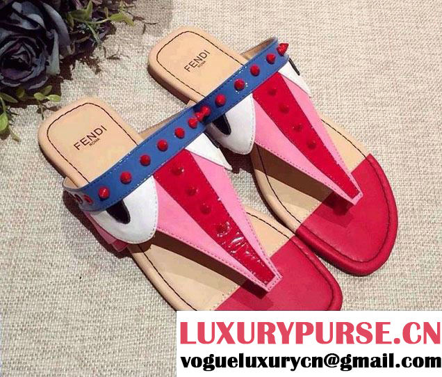 Fendi Monster Eyes Bugs Slipper Sandals Red 2016