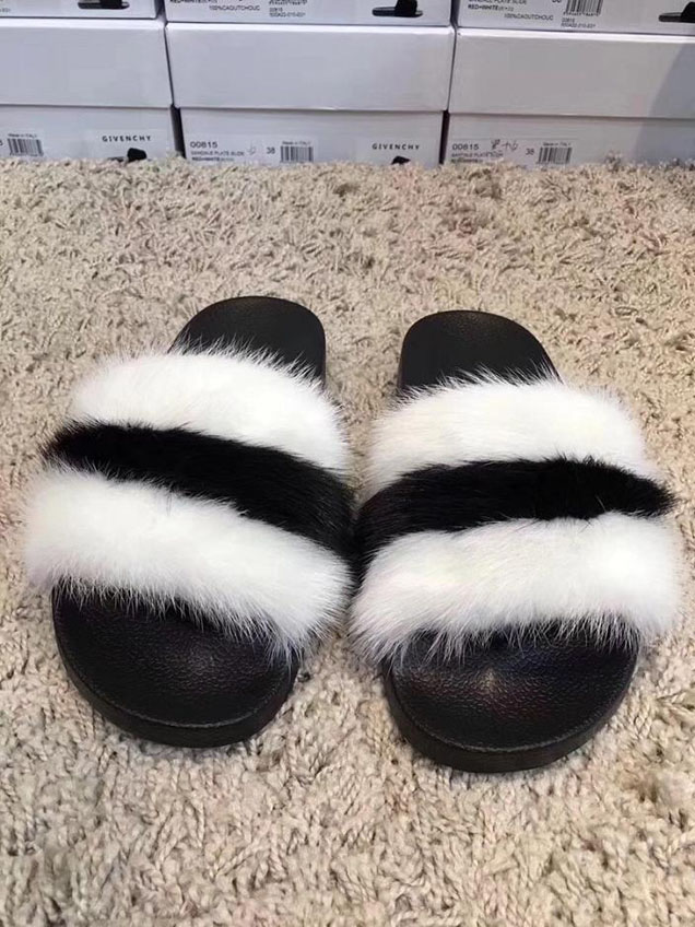 Givenchy Mink Fur Slides Pre-Fall 2017 Bag Collection White Black