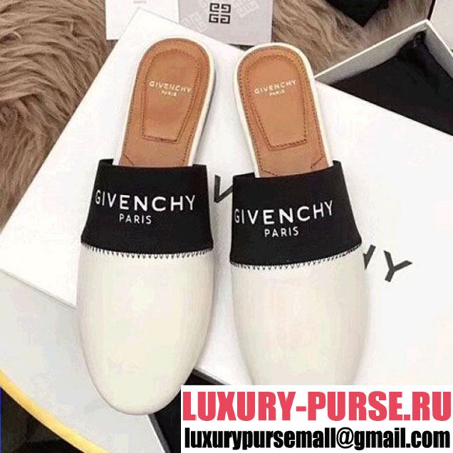 Givenchy Paris Leather Mules White/Black 2018 (GD2057-8022729 )