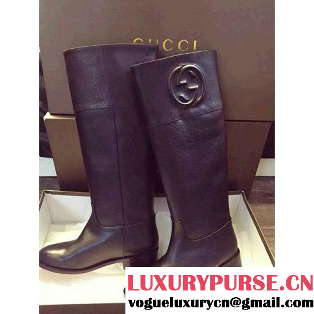 Gucci Black Calfskin High Boot Fall/Winter 2015 (GD3046-110860 )