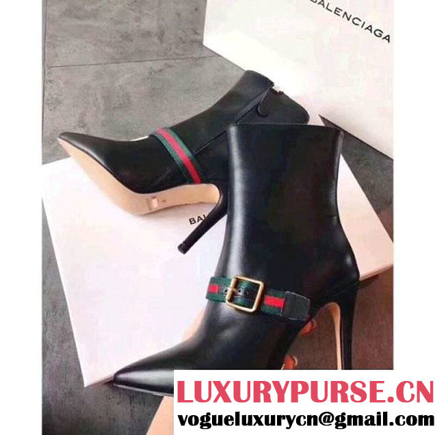 Gucci 475653 Sylvie Leather Ankle Boot 2017 (GD2057-7091820 )