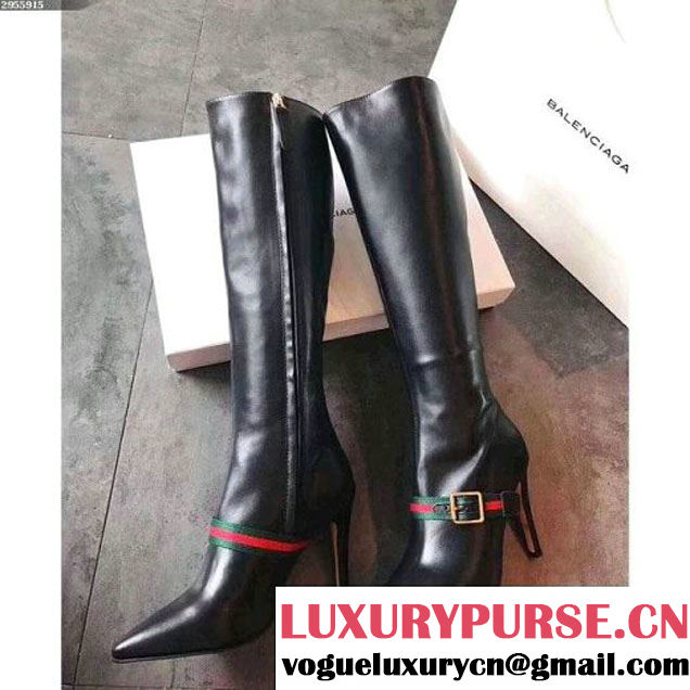 Gucci 475650 Sylvie Leather Knee Boot 2017 (GD2057-7091819 )