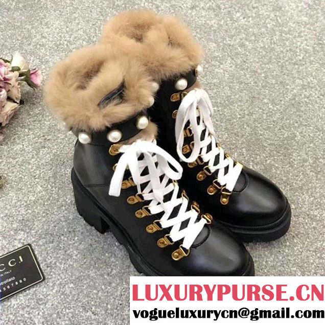 Gucci Leather Ankle Boot With Wool 499487 2017 (GD5002-7121932 )