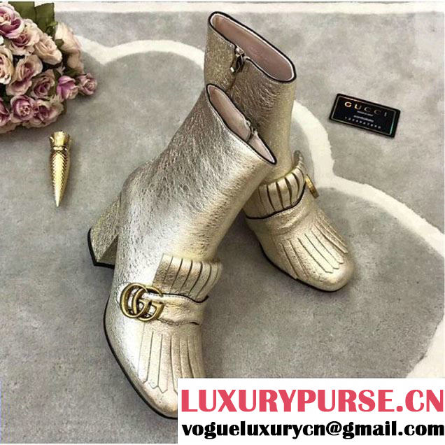 Gucci Calfskin Ankle Boot in Gold 2017 (GD5002-7120251 )