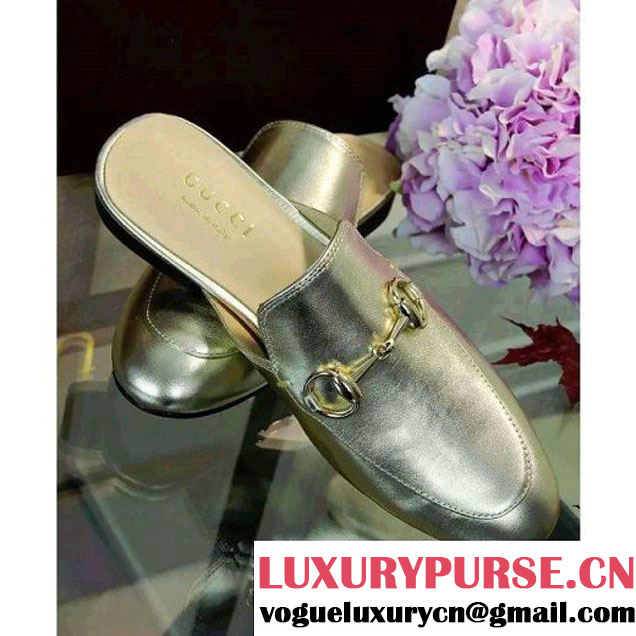 Gucci Princetown Leather Slipper Gold 2016 (SZ3032-6032849 )