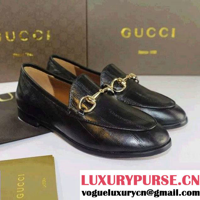 Gucci Jordaan Eel Loafer 404069 Black 2016 (SZ4029-6040621 )