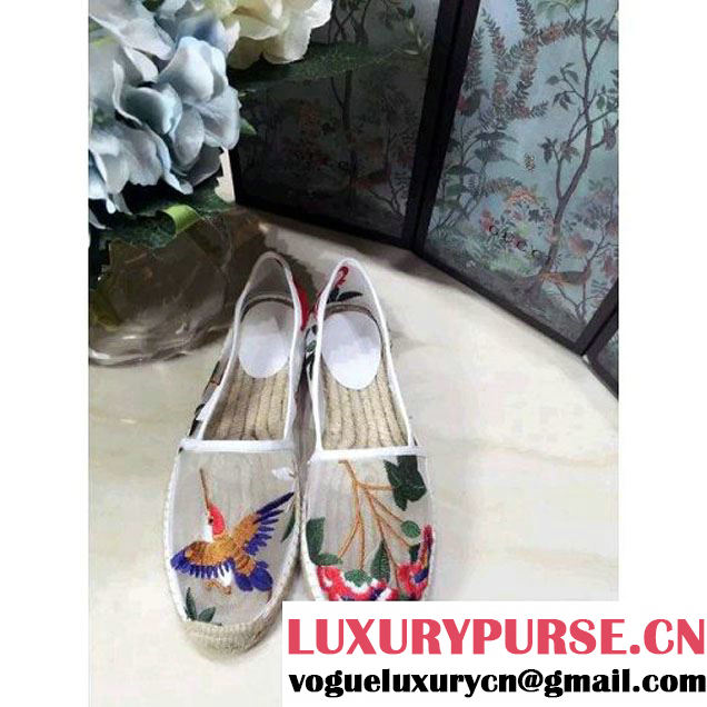 Gucci Mesh Embroidery Espadrille White 2016 (GD5032-6050338 )