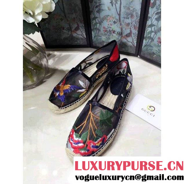 Gucci Mesh Embroidery Espadrille Black 2016 (GD5032-6050339 )