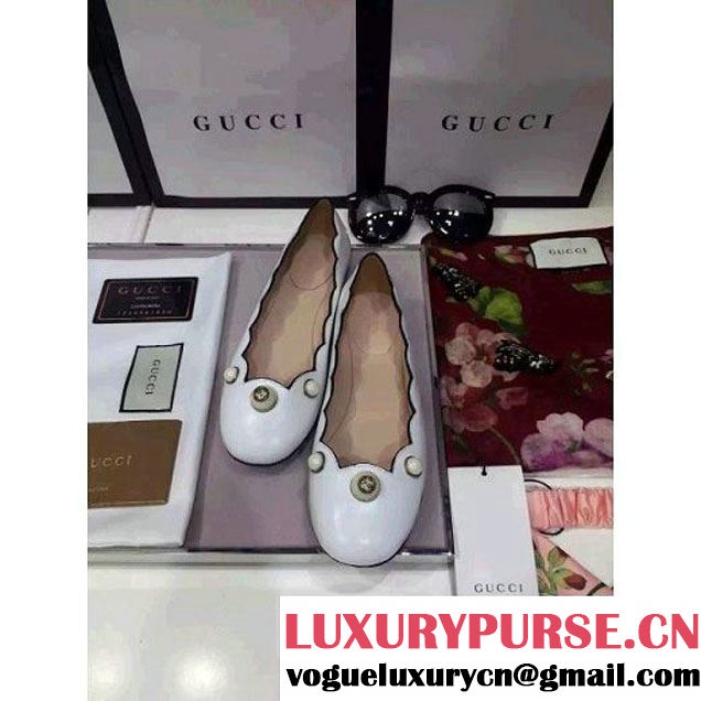 Gucci Willow Leather Ballet Flat Off-White 2016 (GD3012-6060138 )