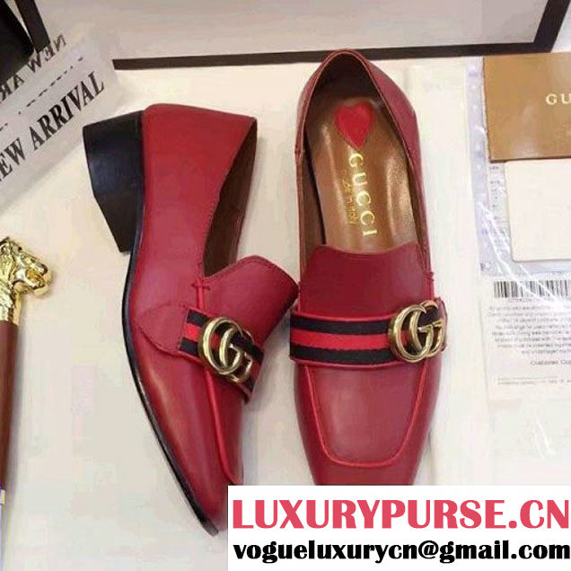 Gucci Leather Double G Loafer Red 2017 (GD2083-6120312 )