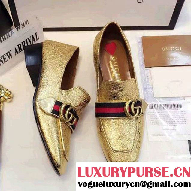 Gucci Leather Double G Loafer Metallic Gold 2017 (GD2083-6120315 )