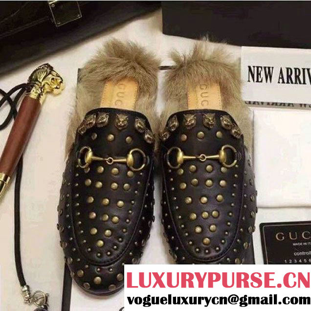 Gucci Calfskin Studs Pricetown Slipper 2016 (GD2083-6121209 )