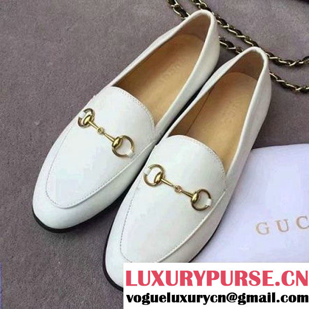 Gucci Jordaan Leather Loafer 404069 White 2017 (SML-7021632 )