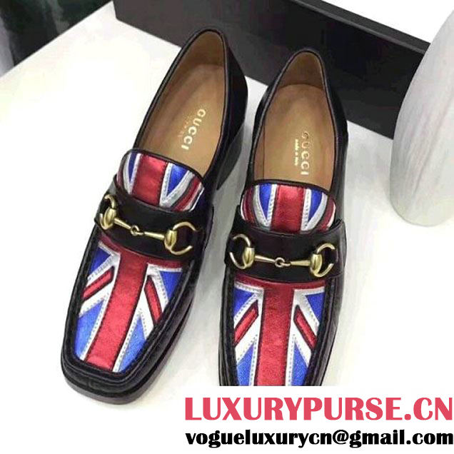 Gucci Vegas Union Jack Calfskin Horsebit 55mm Loafer 2017 (GD4004-7062032 )