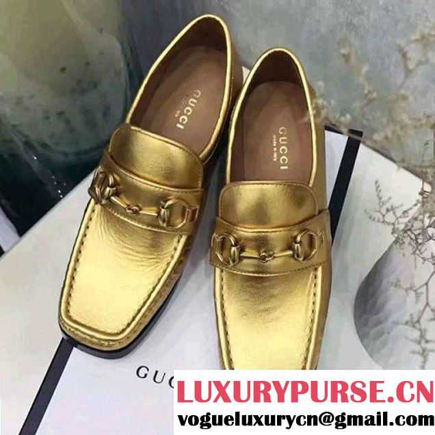 Gucci Vegas Calfskin Horsebit 55mm Loafer Gold 2017 (GD4004-7062034 )