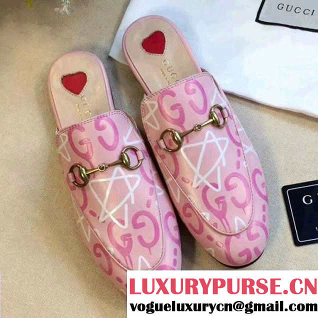 Gucci 423513 Princetown Ghost Leather Slipper Pink 2017 (GD1042-7062817 )