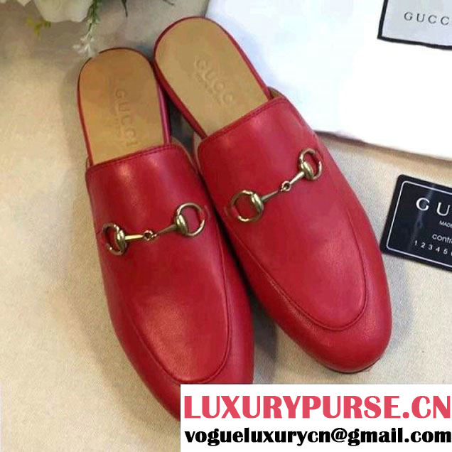 Gucci 423513 Princetown Leather Slipper Red 2017 (GD1042-7062824 )