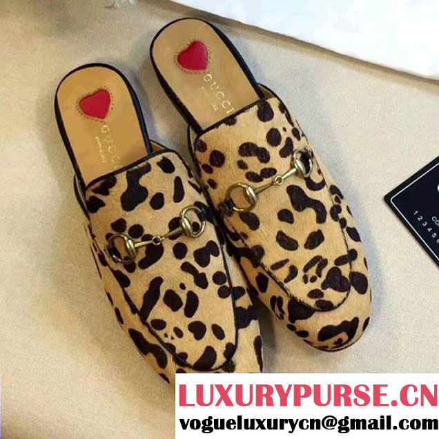 Gucci 476250 Princetown Leopard Calf Hair Slipper 2017 (GD1042-7062830 )