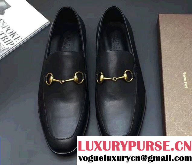 Gucci Horsebit Leather Men's Loafers 407314 Black 2017