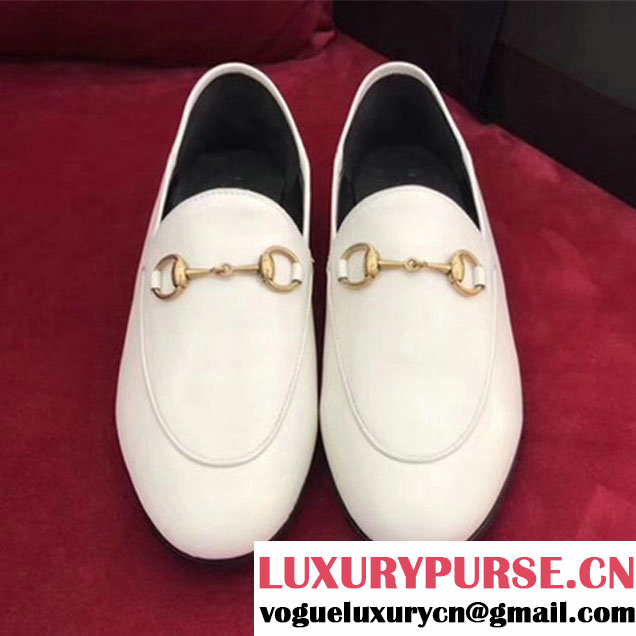 Gucci Brixton Horsebit Loafers Calfskin Leather Fall Winter 2017 Collection White