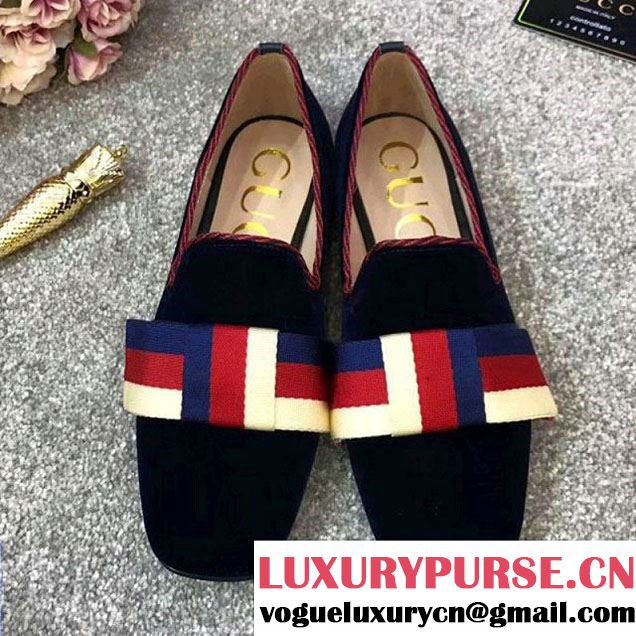 Gucci Velvet Loafer with Sylvie Bow Black (GD5002-8010809 )