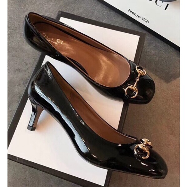 Gucci Patent Calfskin Ballet Pump with Horsebit Black 2019