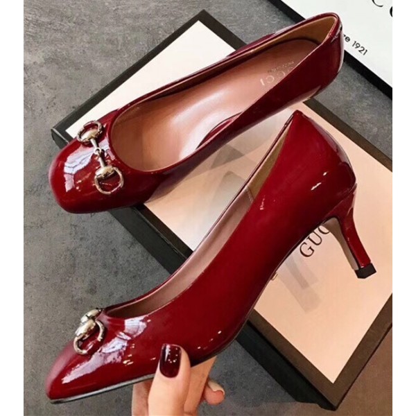 Gucci Patent Calfskin Ballet Pump with Horsebit Red 2019