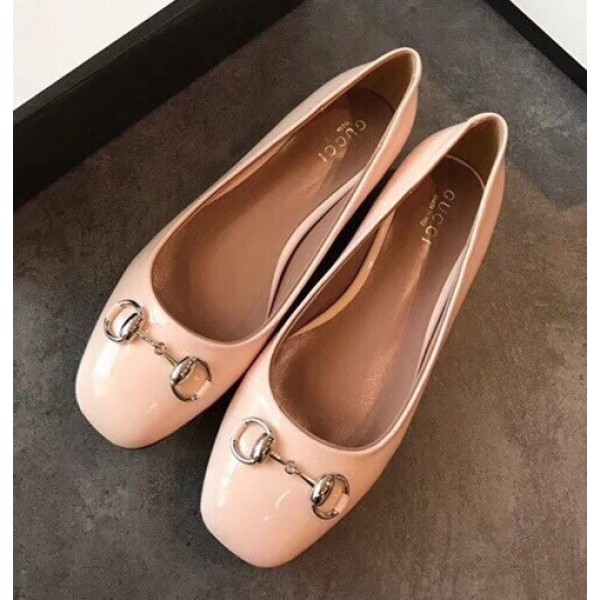 Gucci Patent Calfskin Flat Ballet with Horsebit Pink 2019