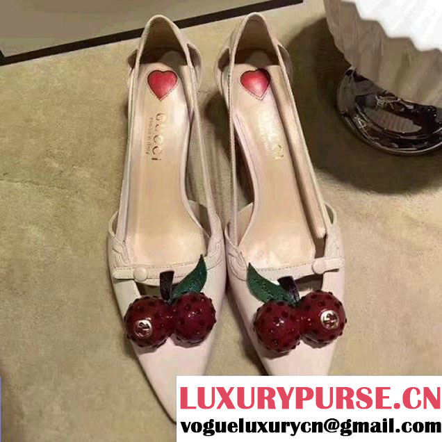 Gucci Letaher Cherry Pump 452766 Nude 2017 (Y30-7033027 )