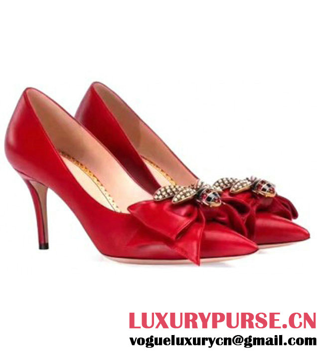 GUCCI Real Leather Ladies Shoes Red