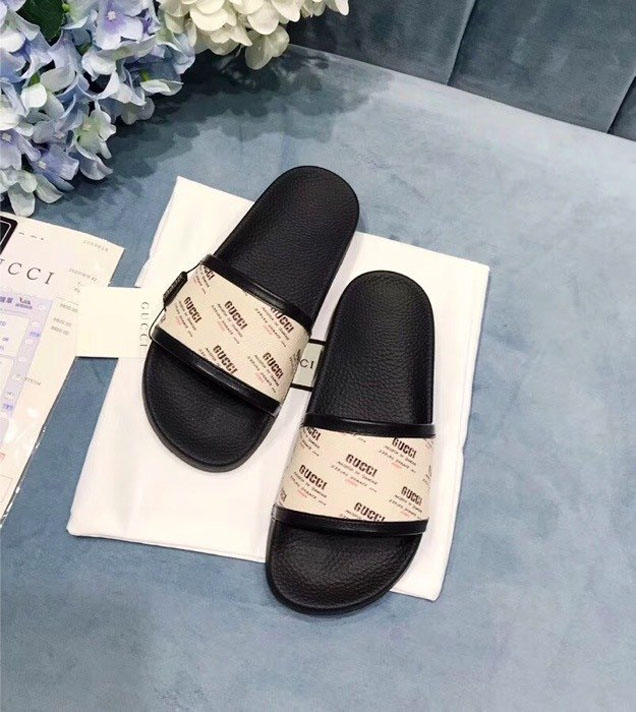 Gucci Logo Pursuit Canvas Slide Pool Sandals Spring Summer 2018 Collection Off White