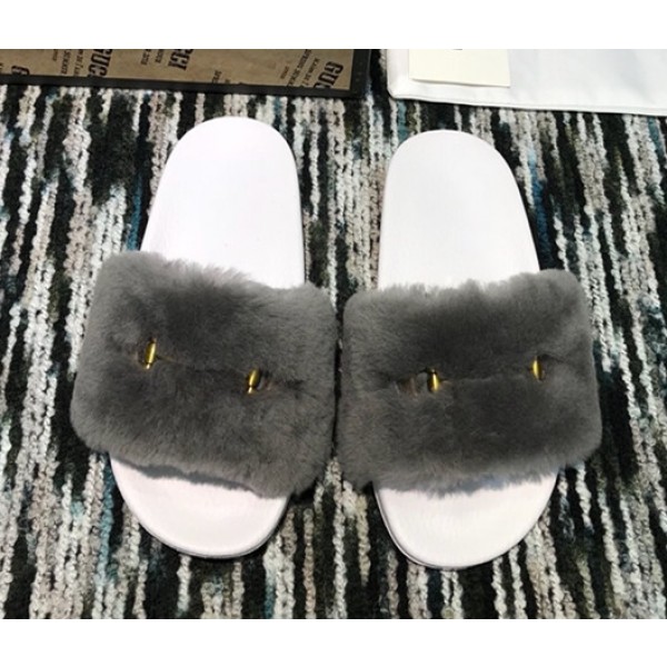 Gucci Wool Horsebit Slide Grey 2018