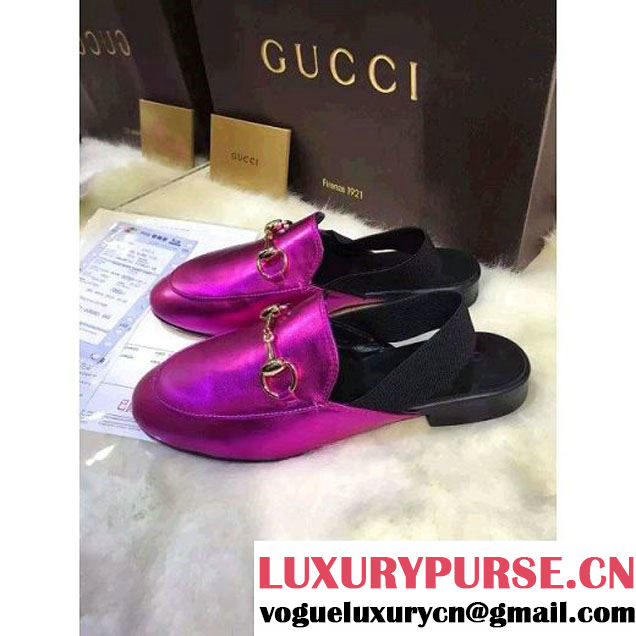 Gucci Jordaan Metallic Calfskin Loafer in Rosy 2016 (GD4004-6011243 )