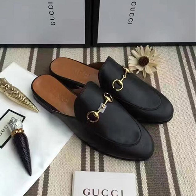 Gucci Princetown Mule Slipper Calfskin Leather Fall Winter 2017 Collection Black