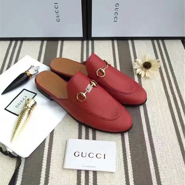 Gucci Princetown Mule Slipper Calfskin Leather Fall Winter 2017 Collection Red