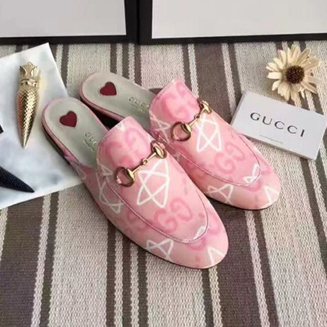 Gucci Ghost Princetown Mule Slipper Calfskin Leather Fall Winter 2017 Collection Pink