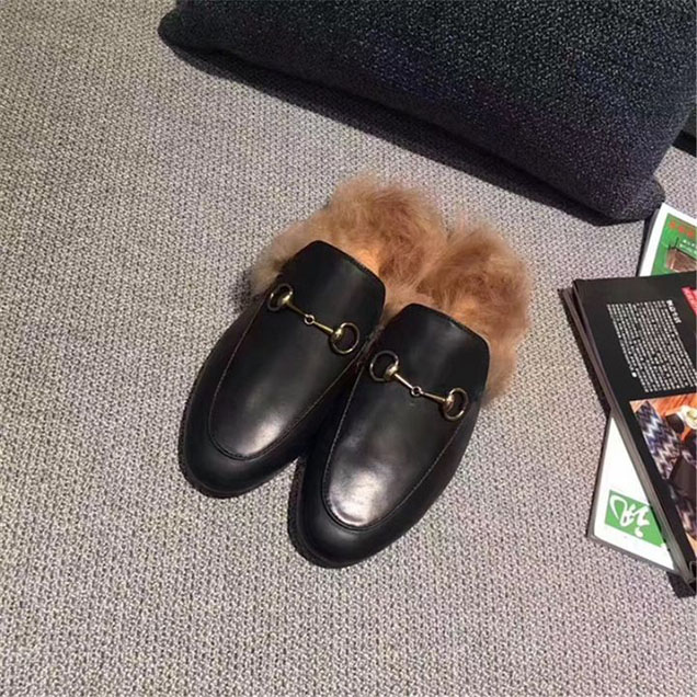 Gucci Horsebit Mink Fur Princetown Mule Slipper Calfskin Leather Fall Winter 2017 Collection Black