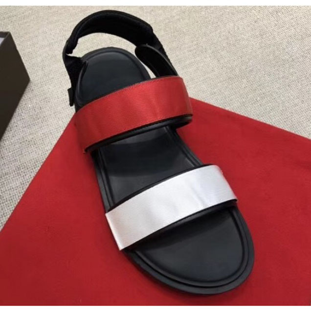 Gucci Leather and Removable Red/White Straps Men's Sandals 2018